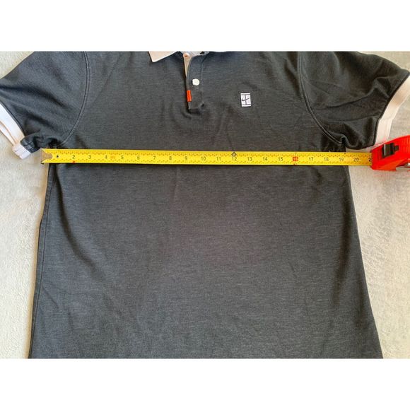 Nike Dri Fit Polo Golf Shirt Black/Grey Stitched White Collared Size Medium - Picture 5 of 8